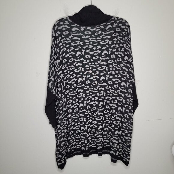 Kim rogers Womens Black gray leopard print Turtleneck Sweater curvy size 2X - Picture 8 of 9